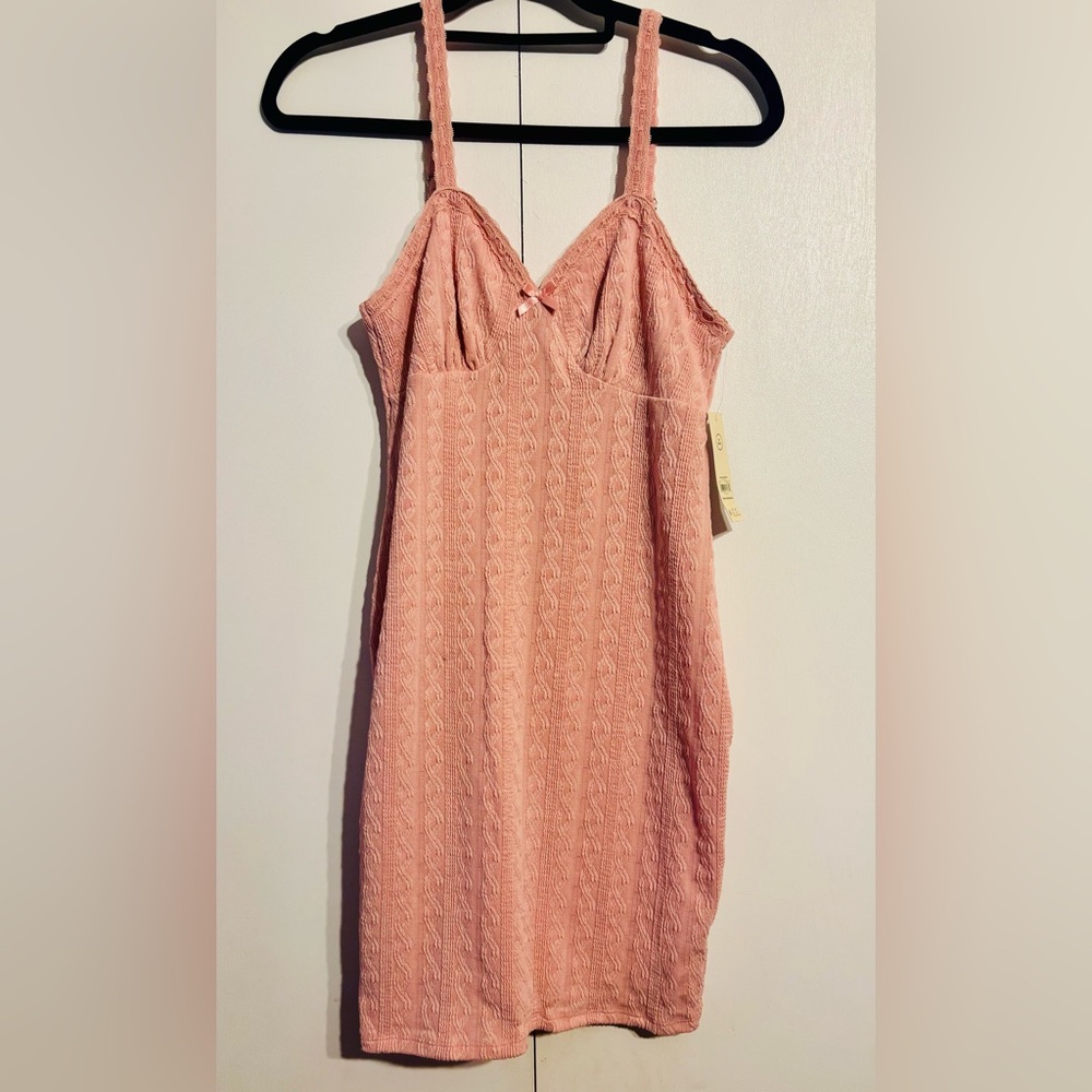 NWT No Boundaries Pink Lace-Texture Mini Dress